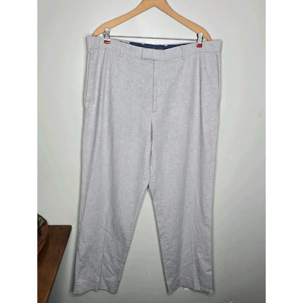 Banana Republic Mens Linen Blend Standard Fit Pants Blue 36x32 NEW $89.99